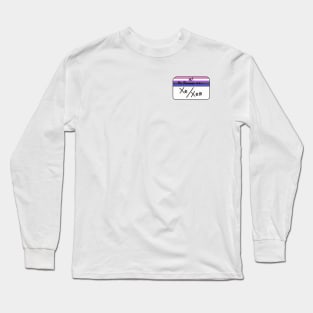Hi my pronouns are - xe xem - genderfluid pride Long Sleeve T-Shirt